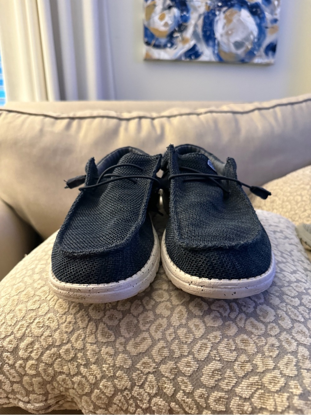 HEY DUDE Men’s Wally Stretch Sox Navy Slip-On Shoes Size 11 SKU 41898-410 NAVY